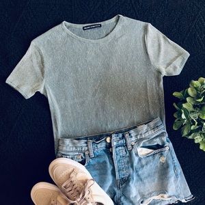 Brandy Melville Sheer Green Top
